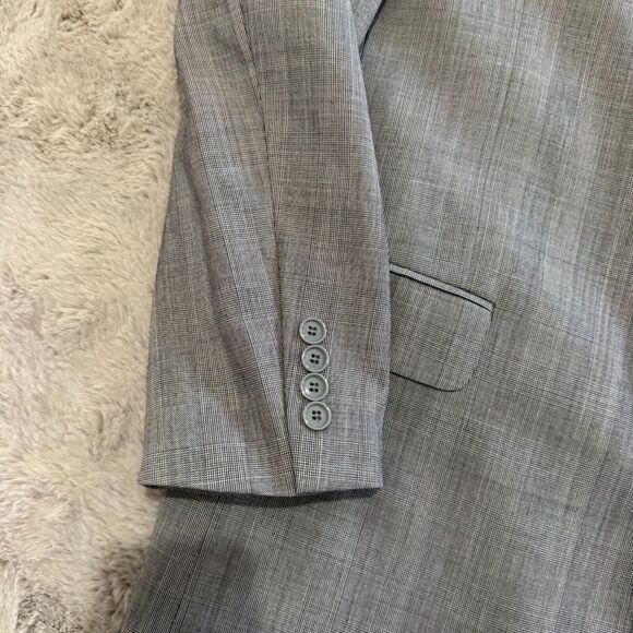 San Tropez Uomo Men's Suit 40L Gray Super 140s Merino Wool 2-Piece Classic Fit - Picture 4 of 16